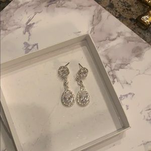 Costume faux diamond earrings for pierced ears